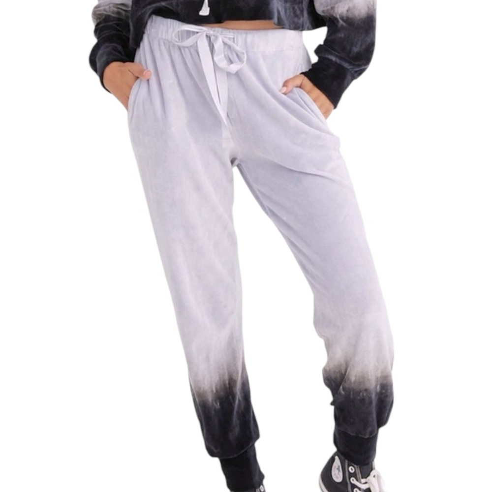 Bella Dahl Velvet  Clean‎ Joggers Pants Titanium Ombre Size M